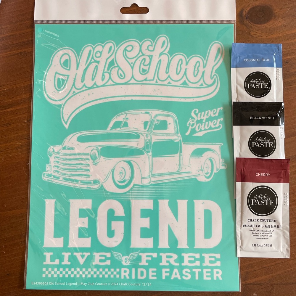 Chalk Couture Silk Screen Stencil with Chalk Paste Packets